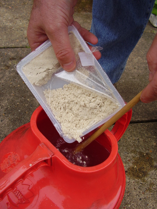 Netmatodes mixed with water