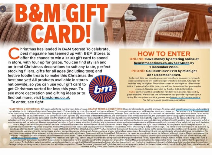 Image of Win a &pound100 B&M Gift Card
